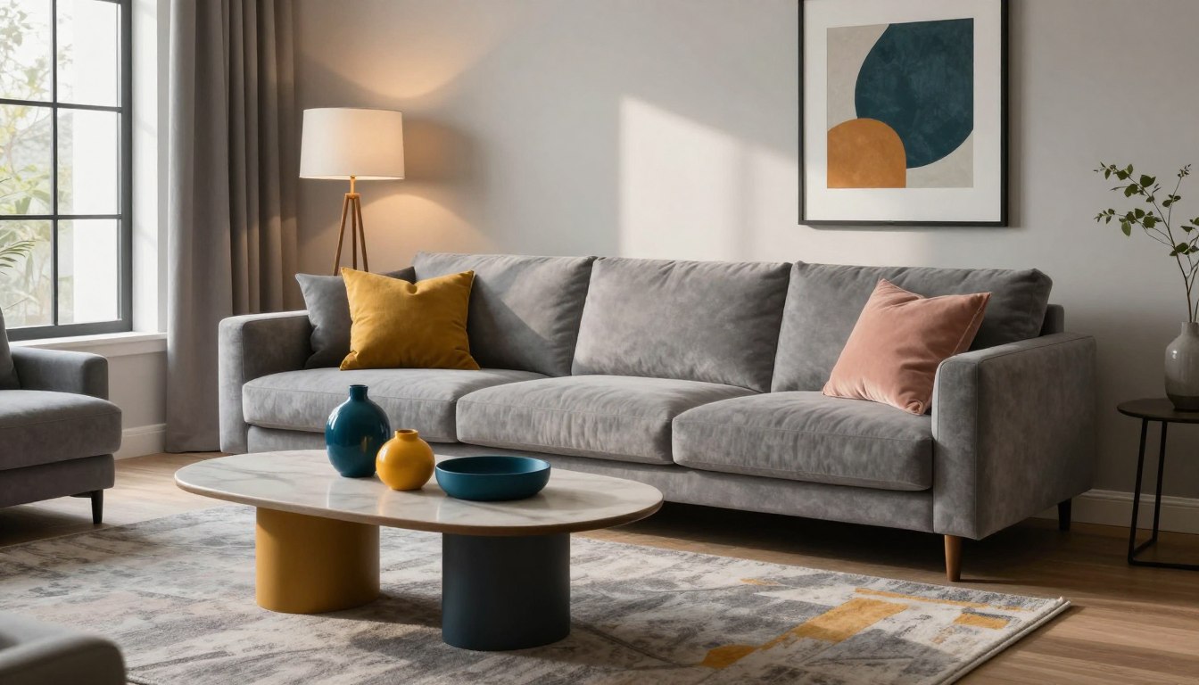 Jaki kolor pasuje do szarego w salonie